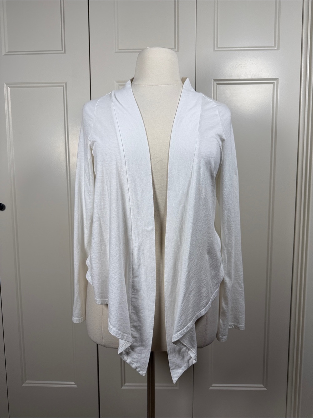 Studio Works Open-Front White Draped Cardigan XL